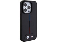 Capa MagSafe BMW Quilted Tricolor para iPhone 15 Pro - preta Capa MagSafe BMW Quilted Tricolor para iPhone 15 Pro - preta
