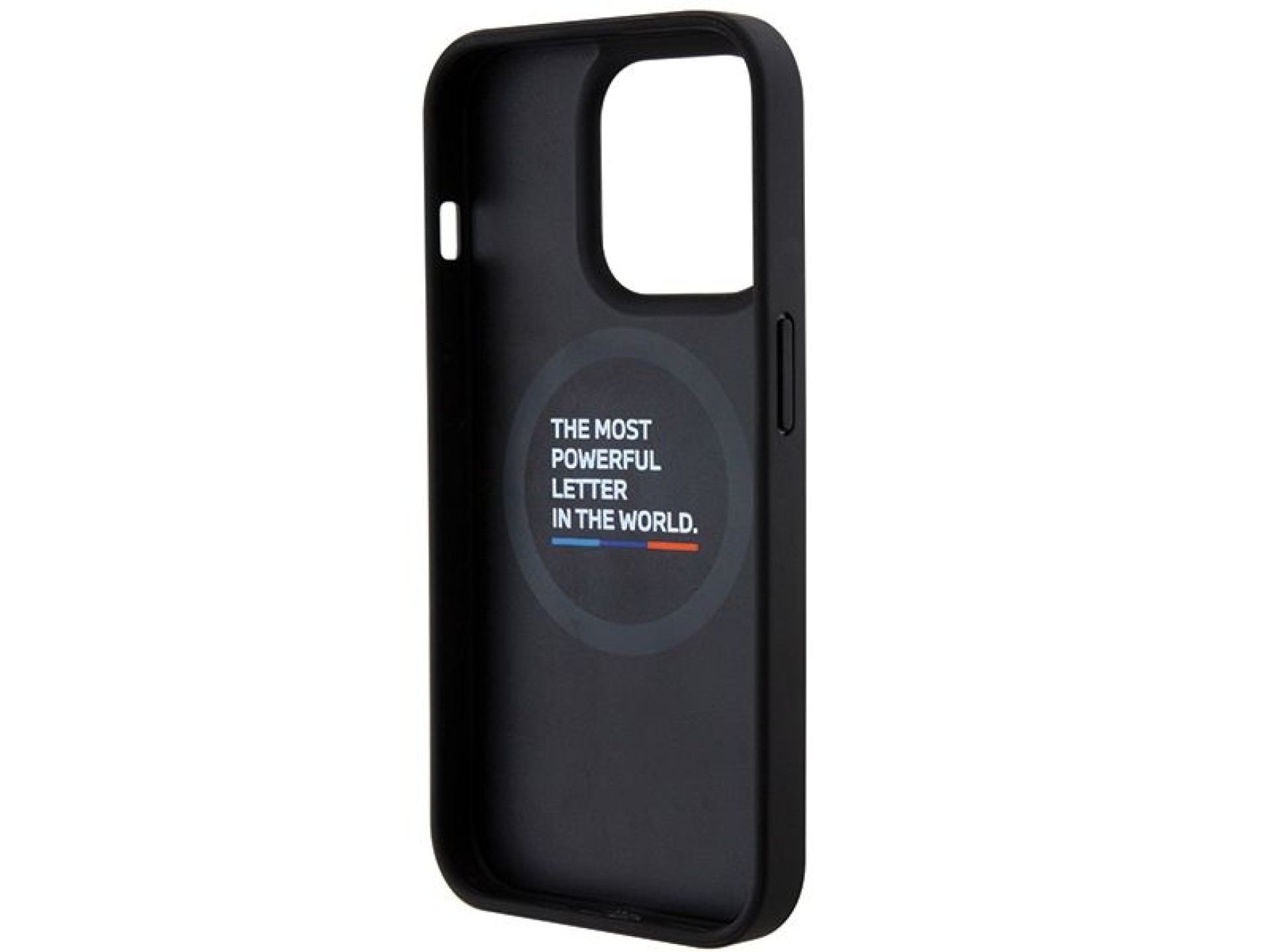 Capa MagSafe BMW Quilted Tricolor para iPhone 15 Pro - preta