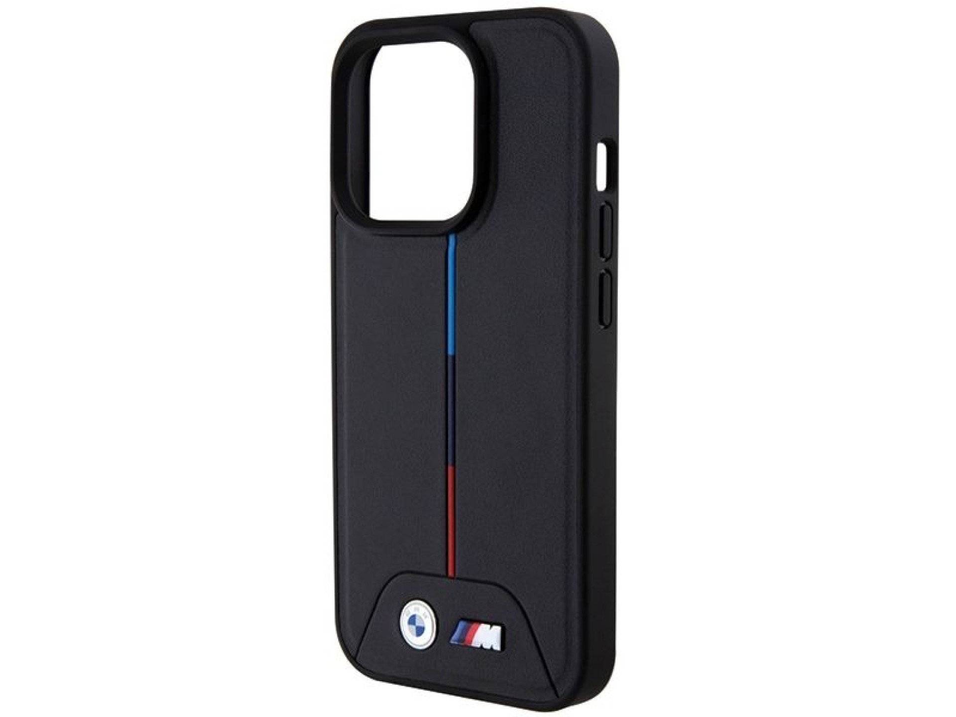 Capa MagSafe BMW Quilted Tricolor para iPhone 15 Pro - preta