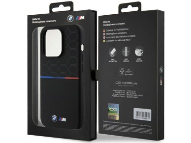 Funda de silicona con diseño BMW M MagSafe para iPhone 15 Pro - negra Funda de silicona con diseño BMW M MagSafe para iPhone 15 Pro - negra