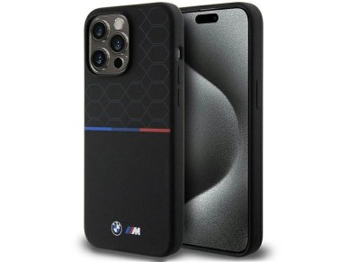 BMW M Silicone Pattern MagSafe case for iPhone 15 Pro Max - black BMW M Silicone Pattern MagSafe case for iPhone 15 Pro Max - black