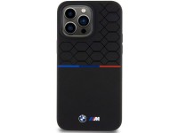 Capa MagSafe de silicone com padrão BMW M para iPhone 15 Pro Max - preta Capa MagSafe de silicone com padrão BMW M para iPhone 15 Pro Max - preta