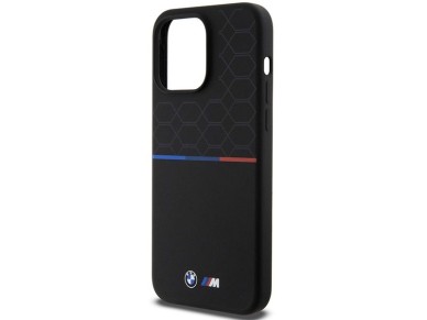 Funda de silicona con diseño BMW M MagSafe para iPhone 15 Pro Max - negra Funda de silicona con diseño BMW M MagSafe para iPhone 15 Pro Max - negra