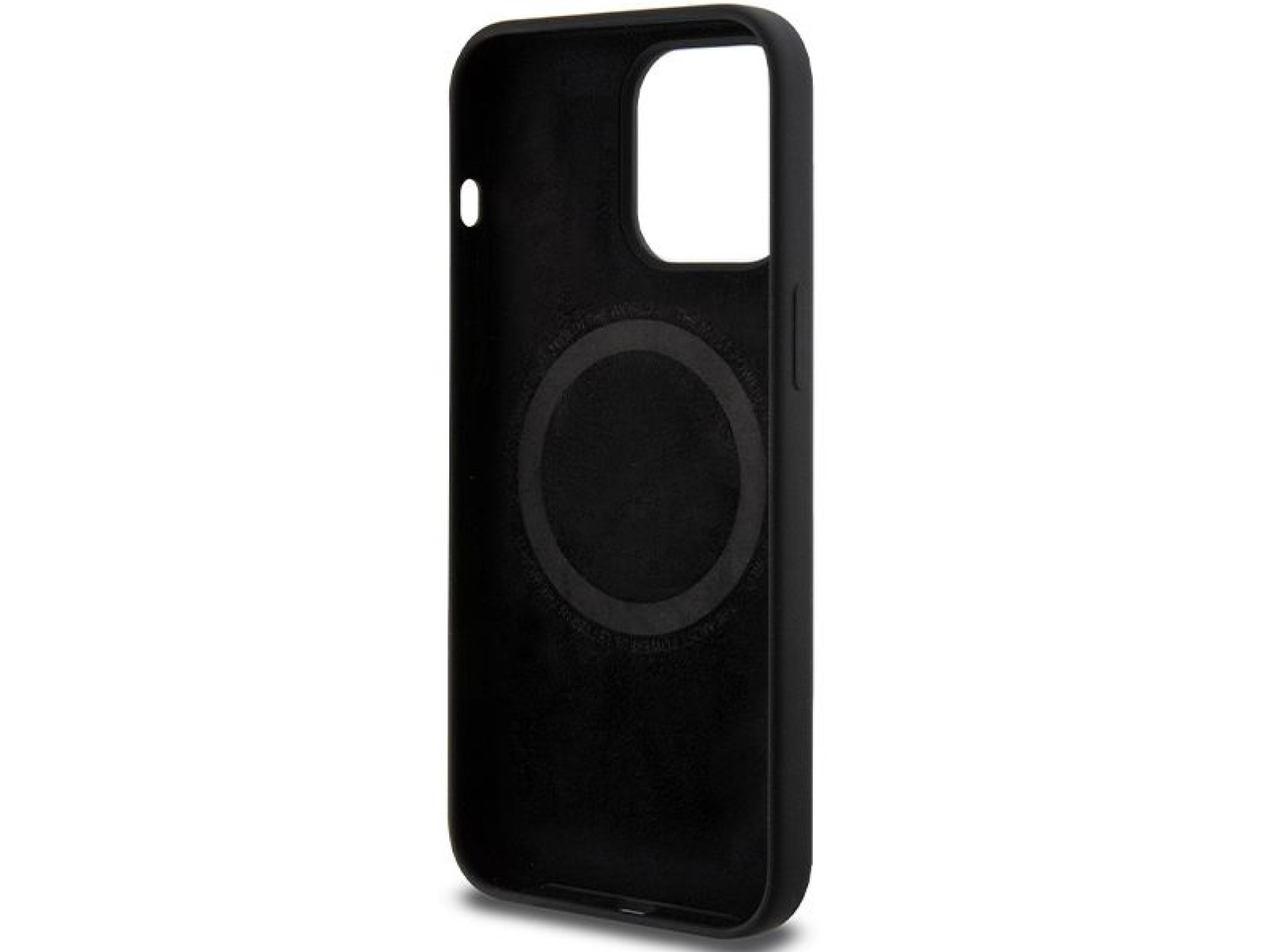 Capa MagSafe de silicone com padrão BMW M para iPhone 15 Pro Max - preta