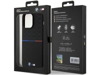 Capa MagSafe de silicone com padrão BMW M para iPhone 15 Pro Max - preta Capa MagSafe de silicone com padrão BMW M para iPhone 15 Pro Max - preta