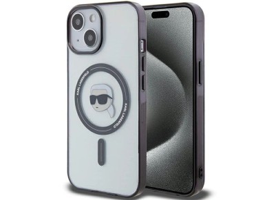 Karl Lagerfeld KLHMP15SHKHNOTK iPhone 15 6.1" transparent hardcase IML Karl`s Head MagSafe Karl Lagerfeld KLHMP15SHKHNOTK iPhone 15 6.1" transparent hardcase IML Karl`s Head MagSafe