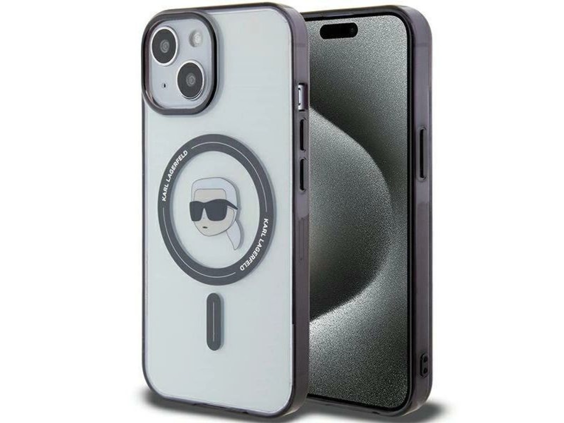 Karl Lagerfeld KLHMP15MHKHNOTK Capa rígida transparente para iPhone 15 Plus 6.7