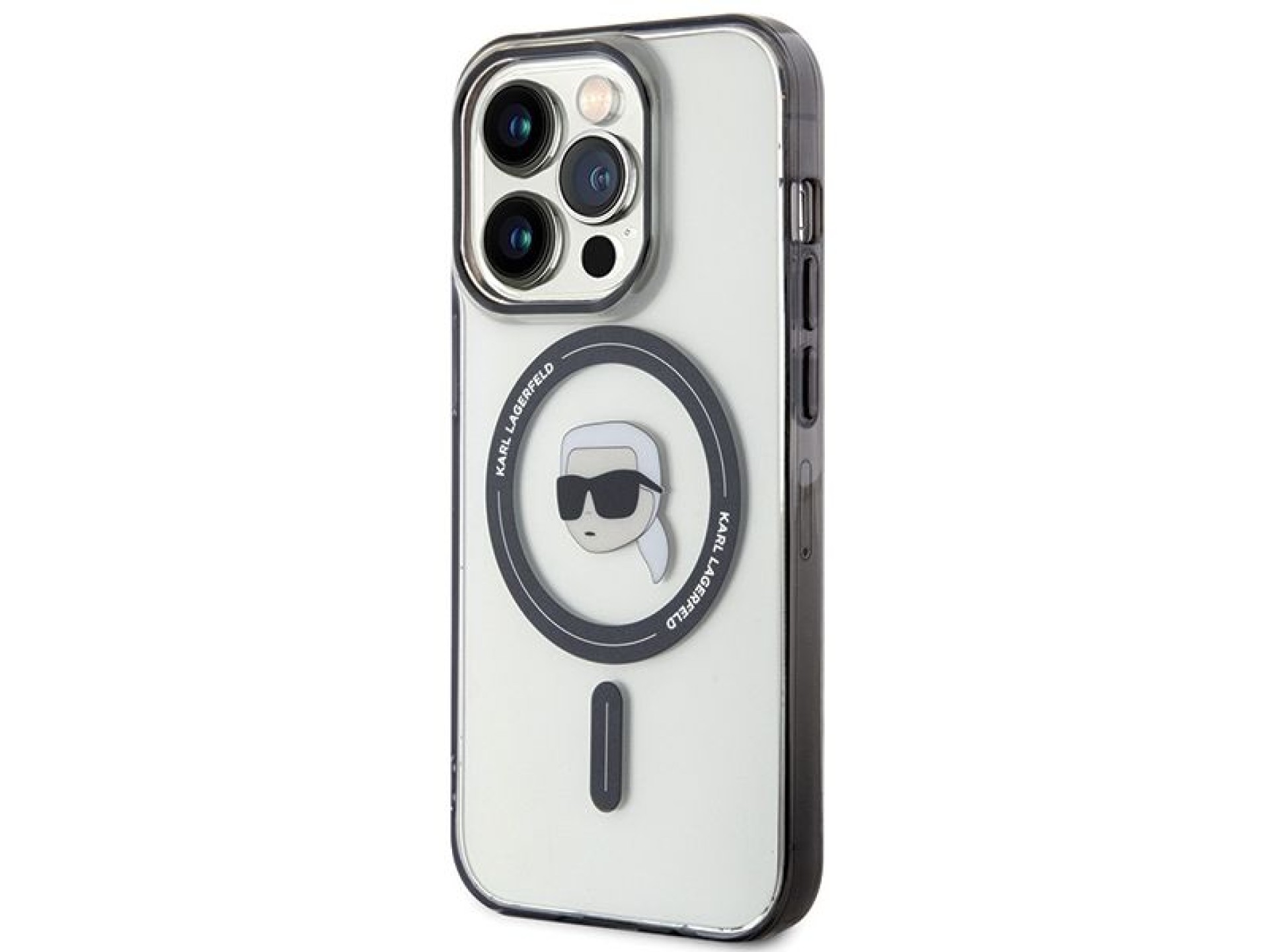 Karl Lagerfeld KLHMP15XHKHNOTK Capa rígida transparente para iPhone 15 Pro Max 6.7