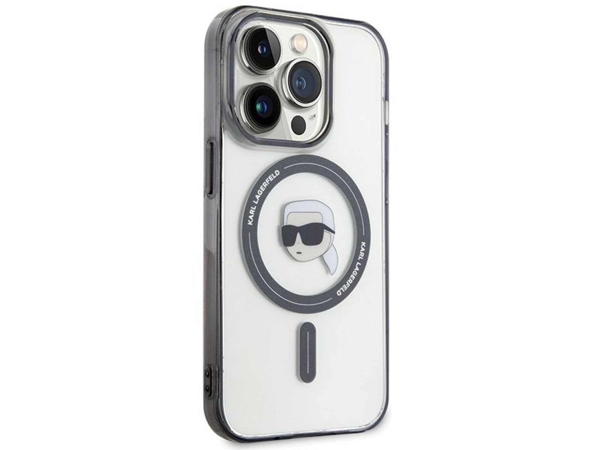 Karl Lagerfeld KLHMP15XHKHNOTK Capa rígida transparente para iPhone 15 Pro Max 6.7