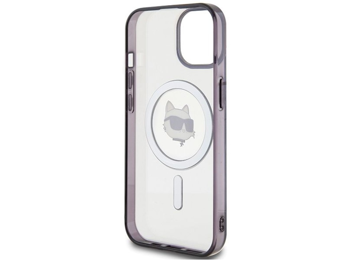 Capa rígida transparente Karl Lagerfeld KLHMP15MHCHNOTK para iPhone 15 Plus de 6,7" com estampa IML