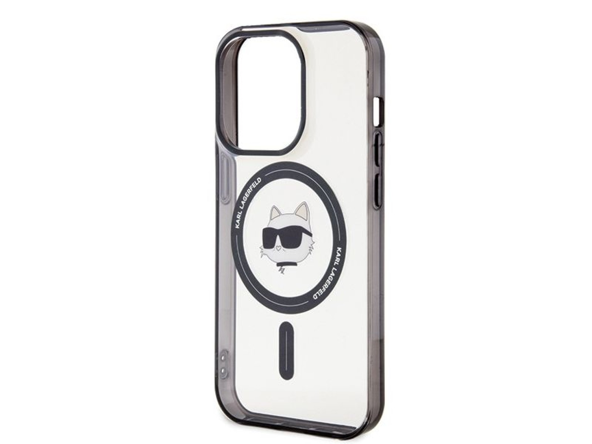 Karl Lagerfeld IML Choupette's Head MagSafe case for iPhone 15 Pro - transparent