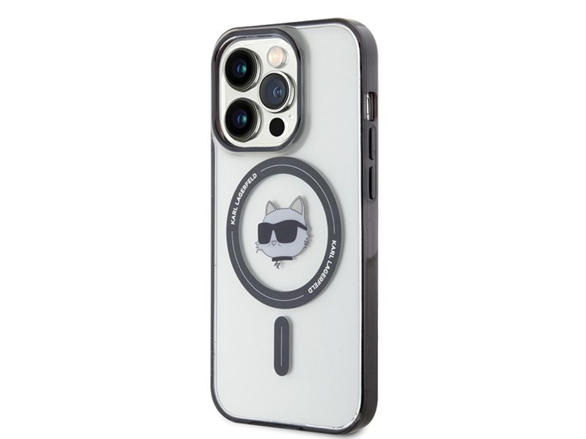 Karl Lagerfeld IML Choupette's Head MagSafe case for iPhone 15 Pro - transparent