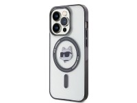 Karl Lagerfeld KLHMP15XHCHNOTK Capa rígida transparente para iPhone 15 Pro Max 6.7" com MagSafe e a Karl Lagerfeld KLHMP15XHCHNOTK Capa rígida transparente para iPhone 15 Pro Max 6.7" com MagSafe e a