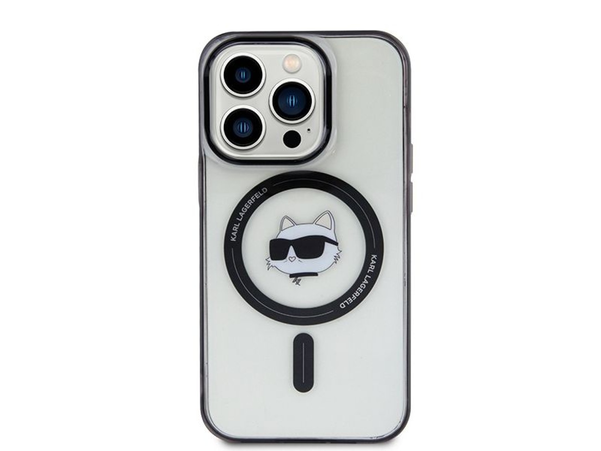 Karl Lagerfeld KLHMP15XHCHNOTK Capa rígida transparente para iPhone 15 Pro Max 6.7