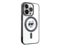 Karl Lagerfeld KLHMP15XHCHNOTK Capa rígida transparente para iPhone 15 Pro Max 6.7" com MagSafe e a Karl Lagerfeld KLHMP15XHCHNOTK Capa rígida transparente para iPhone 15 Pro Max 6.7" com MagSafe e a