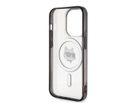 Karl Lagerfeld KLHMP15XHCHNOTK Capa rígida transparente para iPhone 15 Pro Max 6.7" com MagSafe e a Karl Lagerfeld KLHMP15XHCHNOTK Capa rígida transparente para iPhone 15 Pro Max 6.7" com MagSafe e a