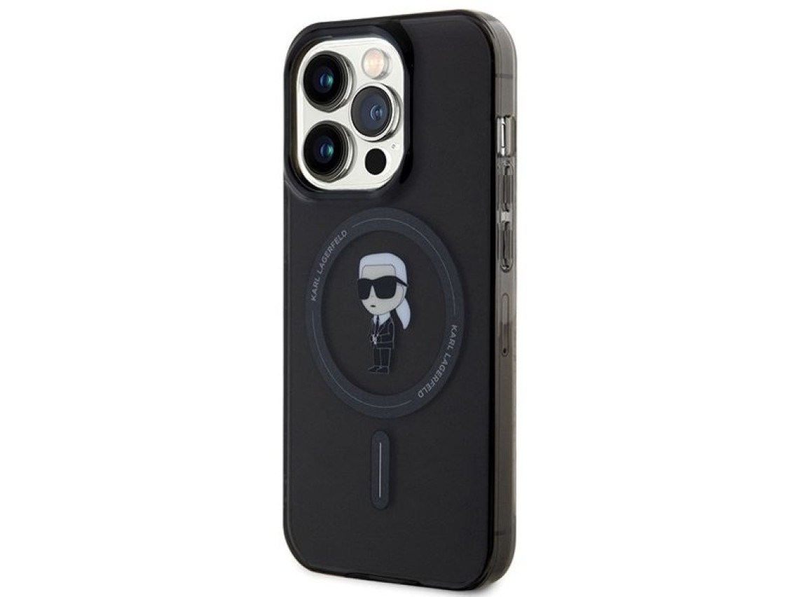 Capa Karl Lagerfeld IML Ikonik MagSafe para iPhone 14 Pro Max - Preta