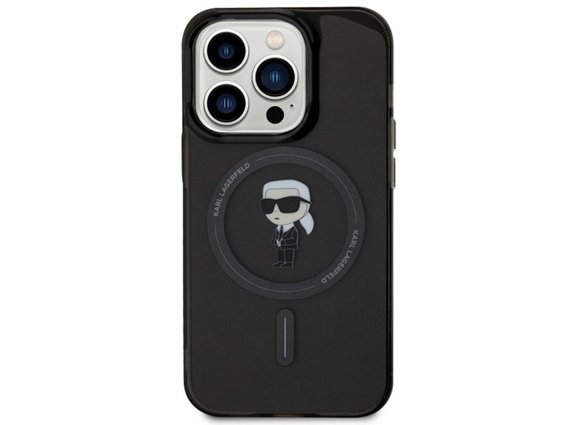 Capa Karl Lagerfeld IML Ikonik MagSafe para iPhone 14 Pro Max - Preta