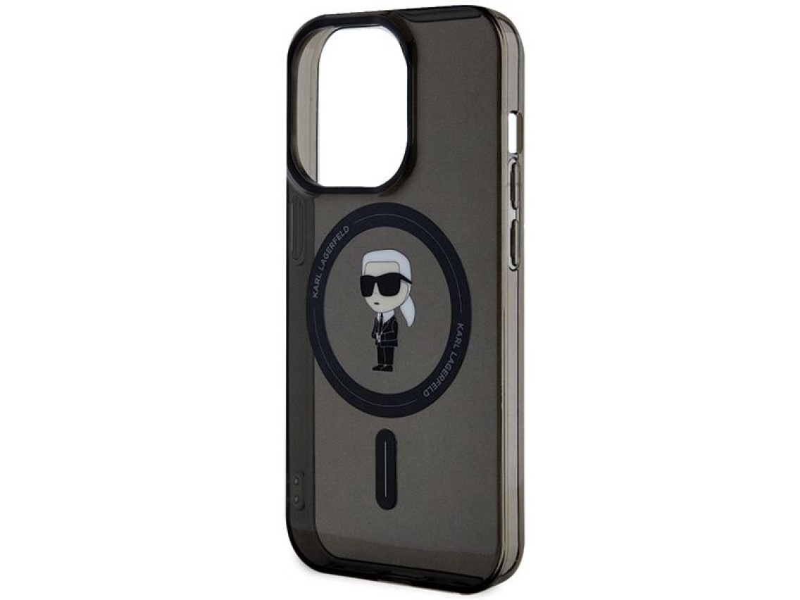 Capa Karl Lagerfeld IML Ikonik MagSafe para iPhone 14 Pro Max - Preta