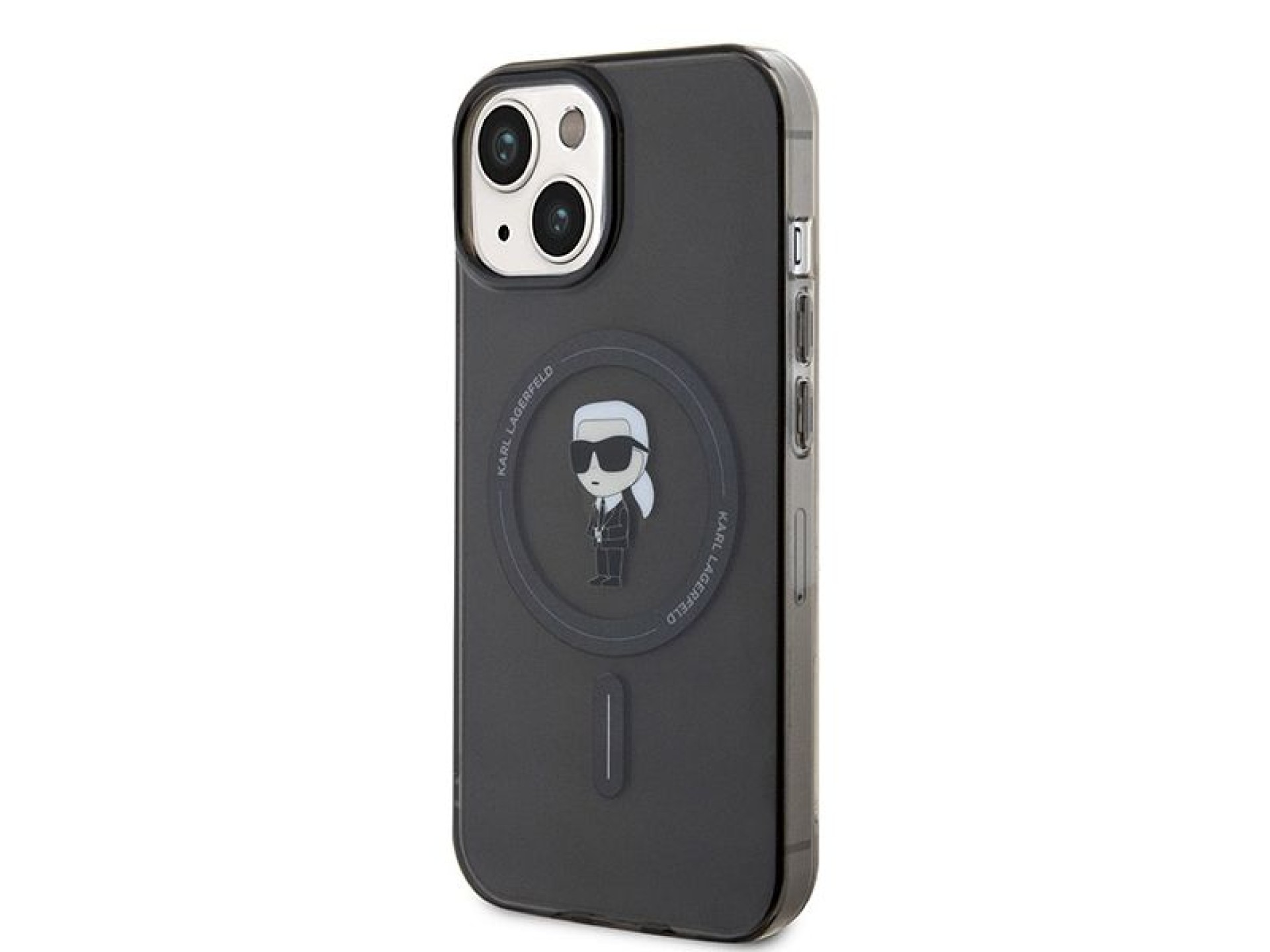 Capa Karl Lagerfeld IML Ikonik MagSafe para iPhone 15 - preta