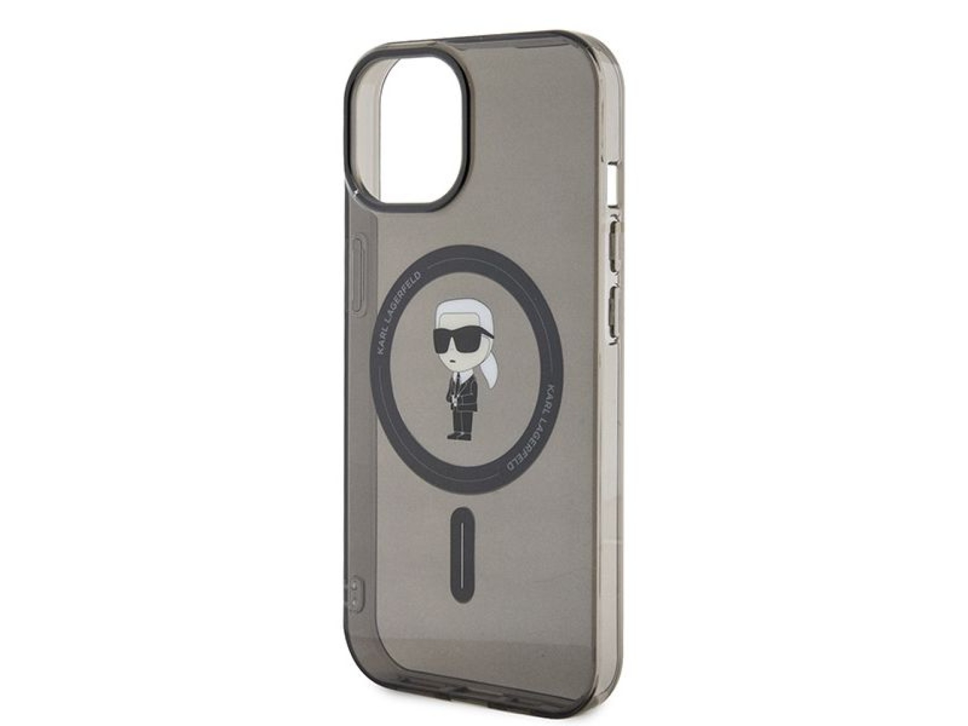 Capa Karl Lagerfeld IML Ikonik MagSafe para iPhone 15 - preta