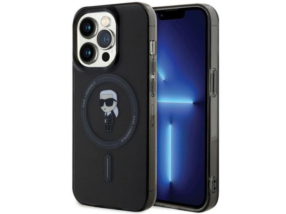 Funda Karl Lagerfeld IML Ikonik MagSafe para iPhone 15 Pro - negra