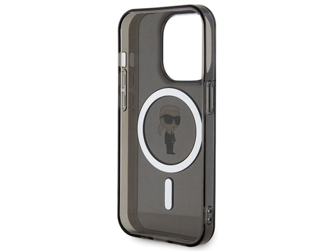 Funda Karl Lagerfeld IML Ikonik MagSafe para iPhone 15 Pro - negra