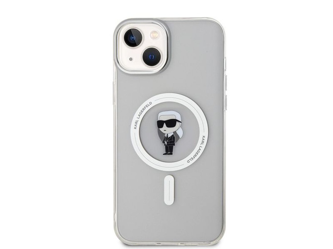 Funda Karl Lagerfeld IML Ikonik MagSafe para iPhone 15 Plus - transparente