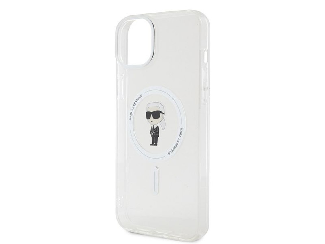 Funda Karl Lagerfeld IML Ikonik MagSafe para iPhone 15 Plus - transparente