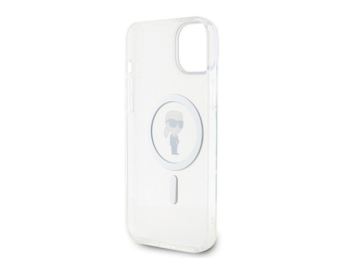 Funda Karl Lagerfeld IML Ikonik MagSafe para iPhone 15 Plus - transparente