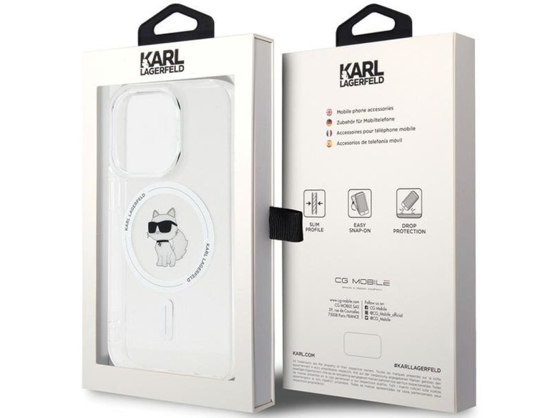 Funda Karl Lagerfeld IML Choupette MagSafe para iPhone 14 Pro - transparente