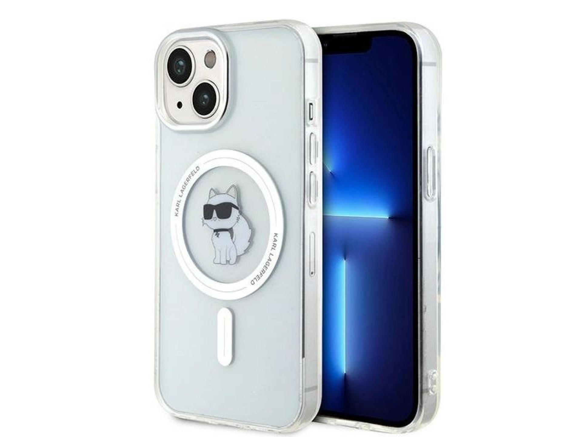 Funda Karl Lagerfeld IML Choupette MagSafe para iPhone 15 - transparente