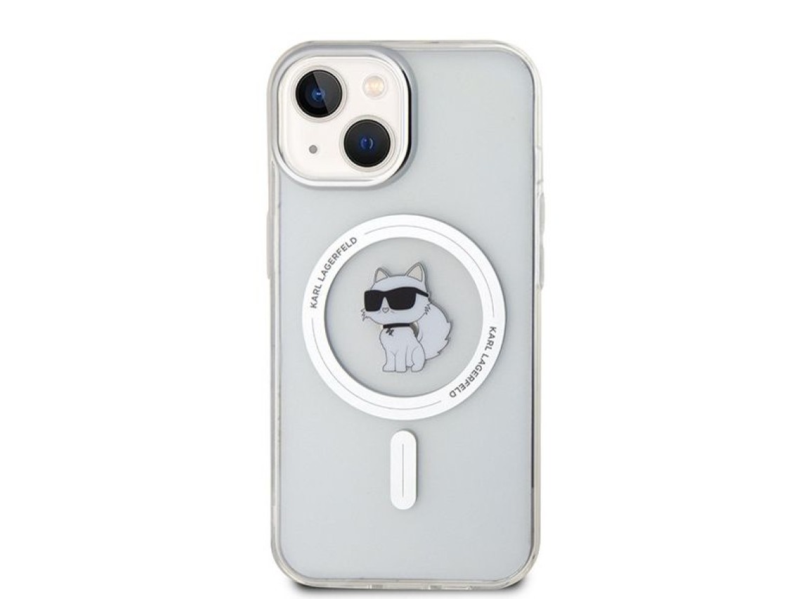Funda Karl Lagerfeld IML Choupette MagSafe para iPhone 15 - transparente