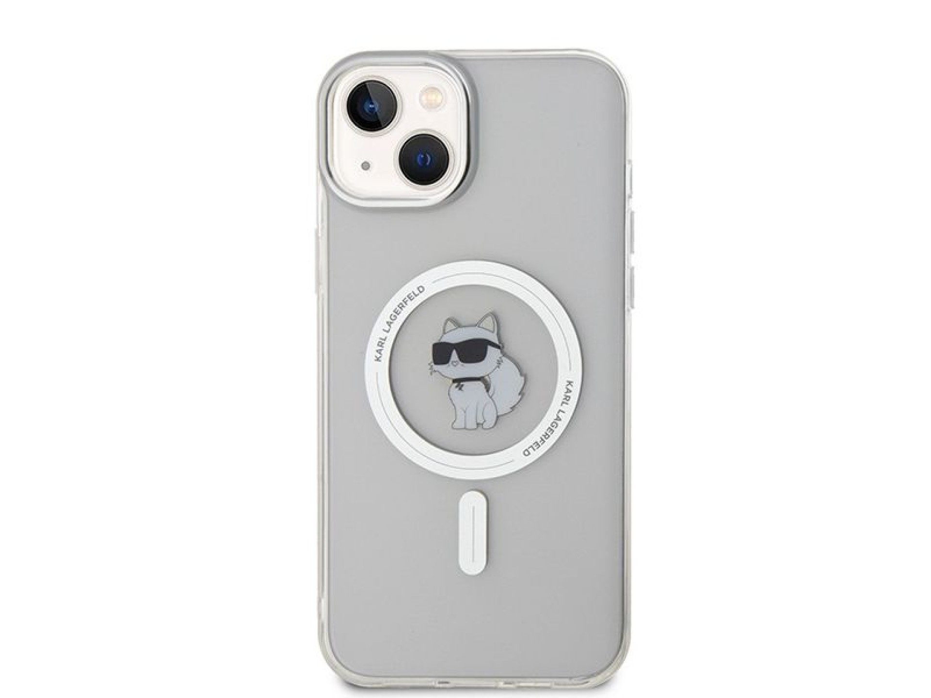 Capa Karl Lagerfeld IML Choupette MagSafe para iPhone 15 Plus - transparente