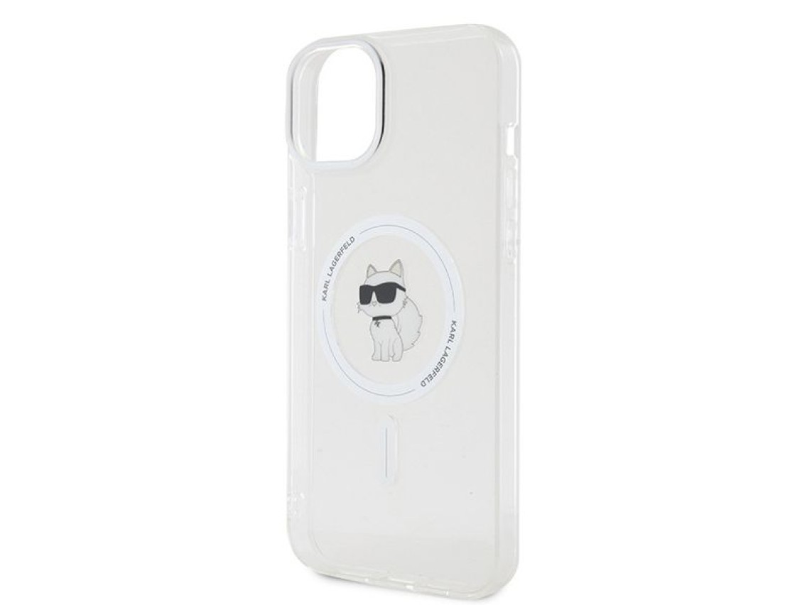Capa Karl Lagerfeld IML Choupette MagSafe para iPhone 15 Plus - transparente