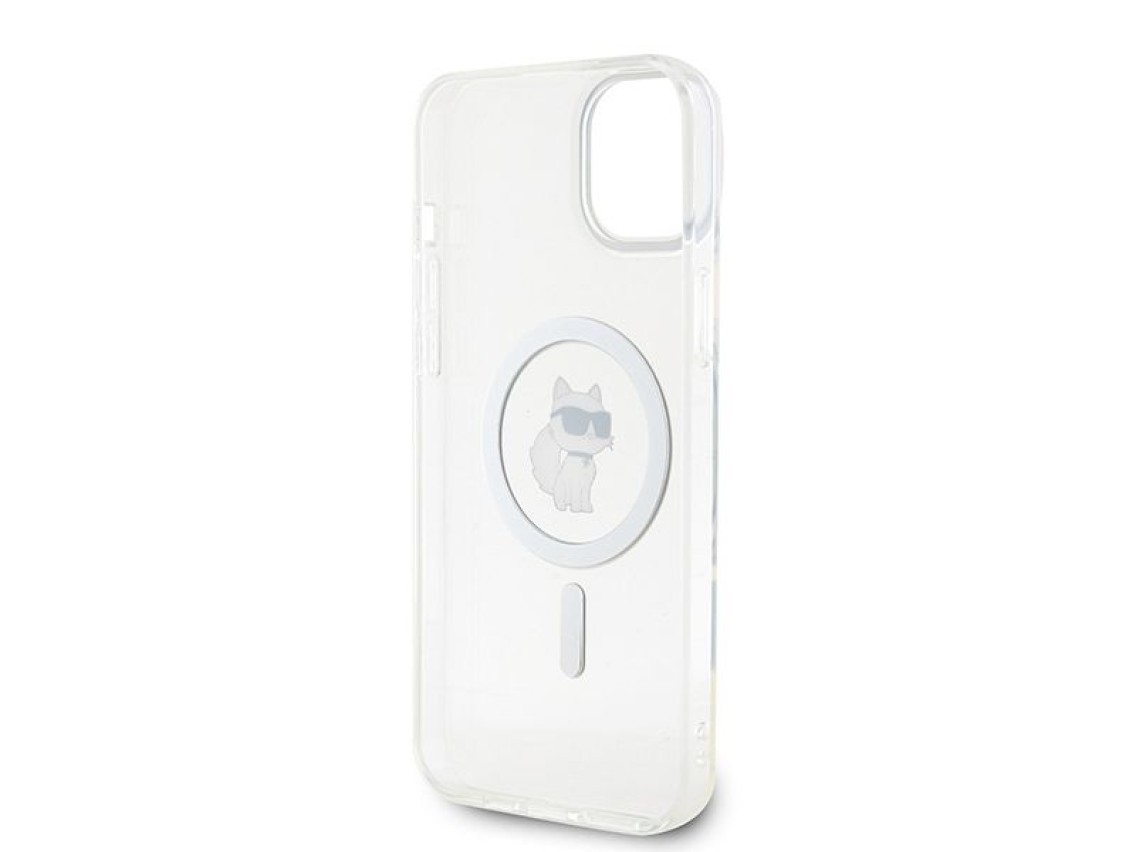 Capa Karl Lagerfeld IML Choupette MagSafe para iPhone 15 Plus - transparente