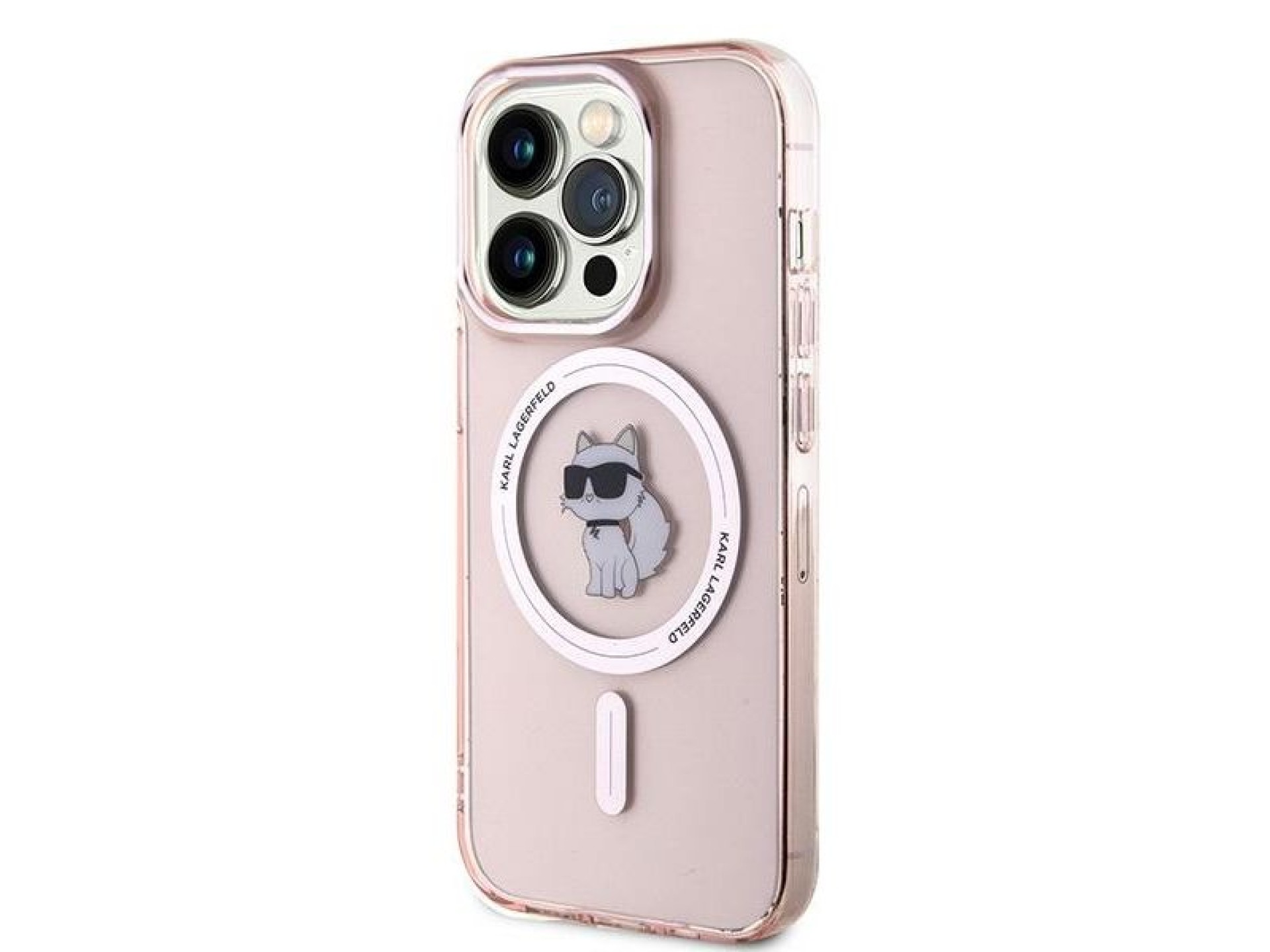 Capa Karl Lagerfeld IML Choupette MagSafe para iPhone 14 Pro - rosa