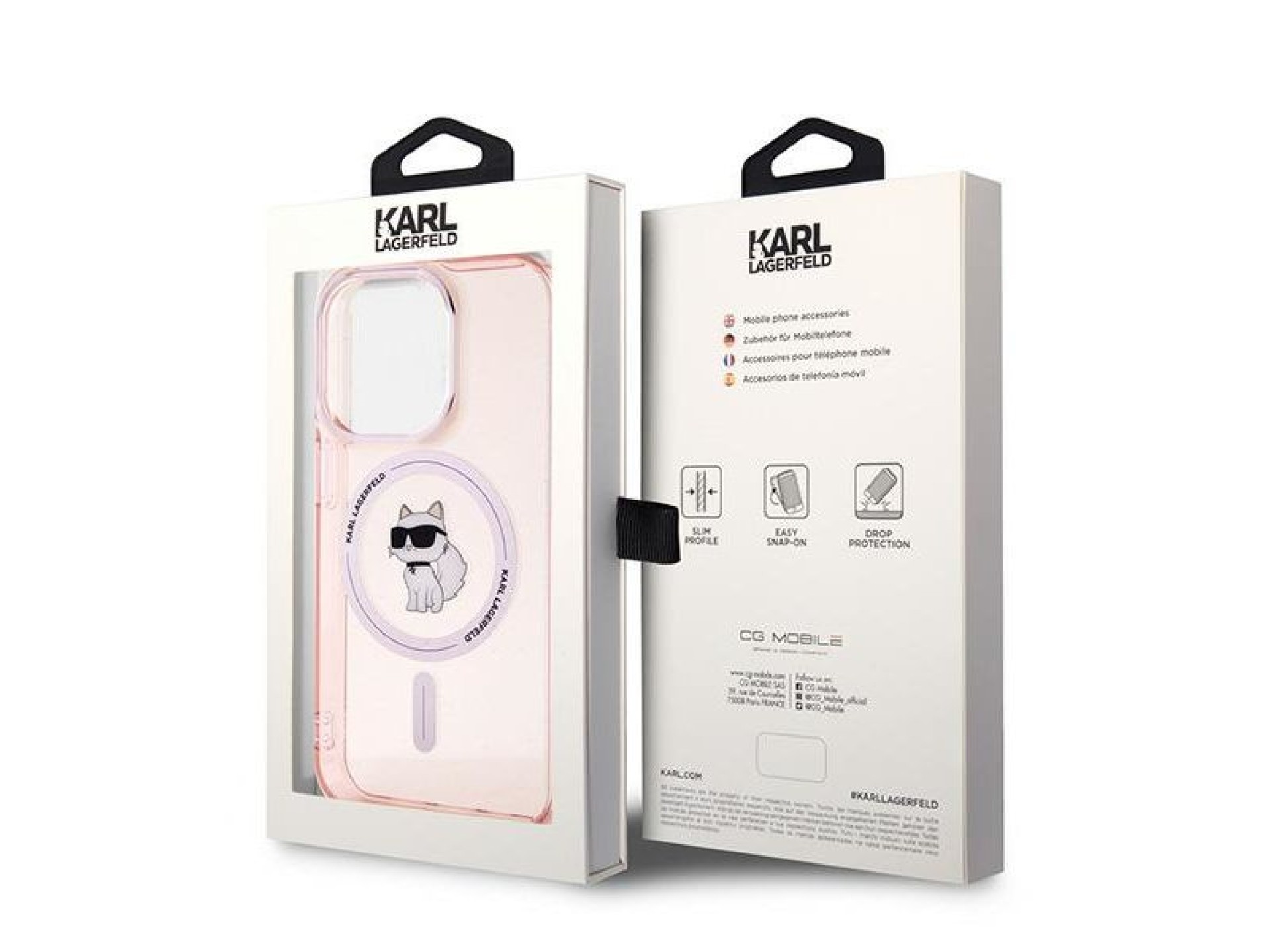 Capa Karl Lagerfeld IML Choupette MagSafe para iPhone 14 Pro - rosa