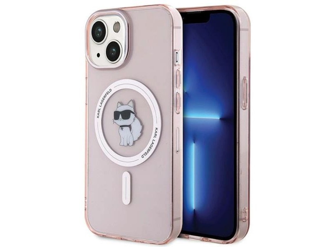 Funda Karl Lagerfeld IML Choupette MagSafe para iPhone 15 - rosa
