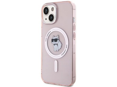 Capa Karl Lagerfeld IML Choupette MagSafe para iPhone 15 - rosa Capa Karl Lagerfeld IML Choupette MagSafe para iPhone 15 - rosa