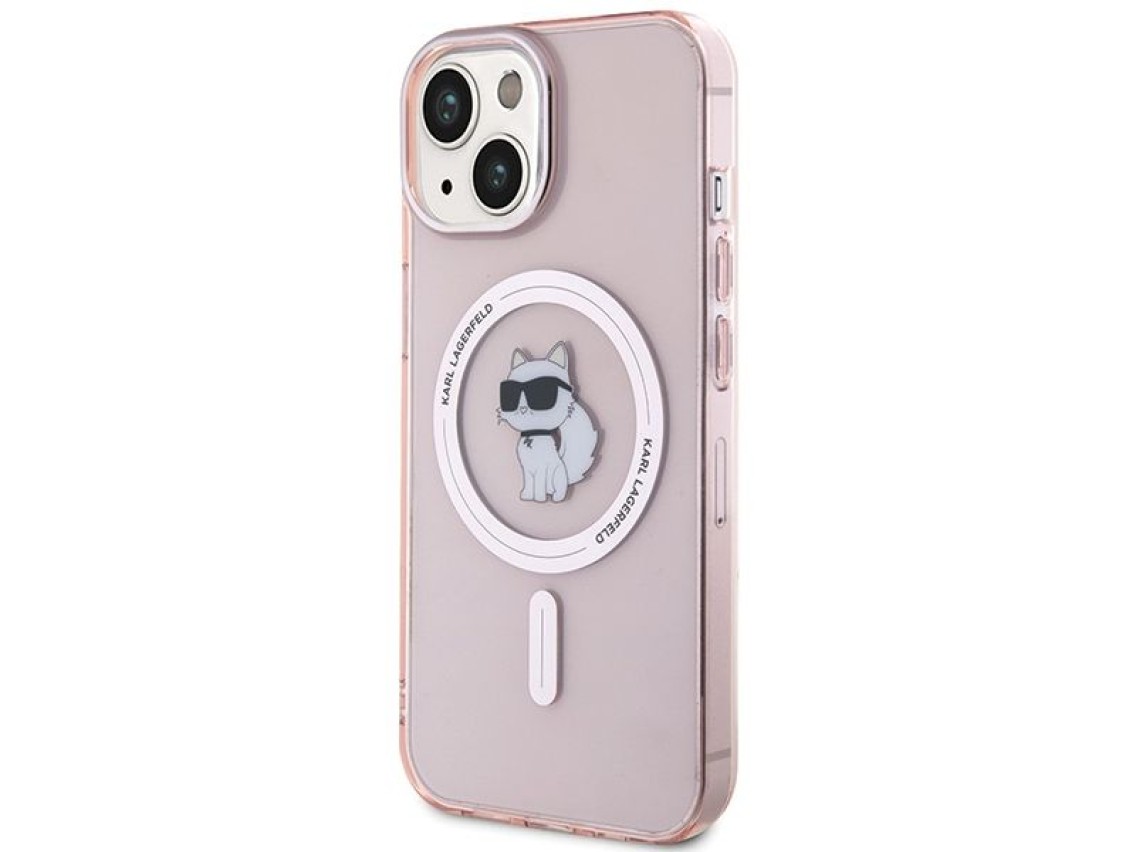 Funda Karl Lagerfeld IML Choupette MagSafe para iPhone 15 - rosa