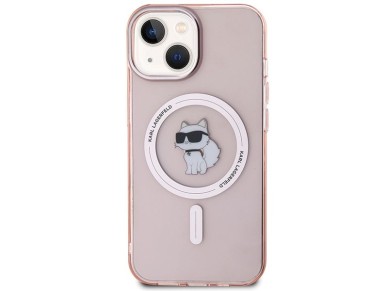 Capa Karl Lagerfeld IML Choupette MagSafe para iPhone 15 - rosa Capa Karl Lagerfeld IML Choupette MagSafe para iPhone 15 - rosa