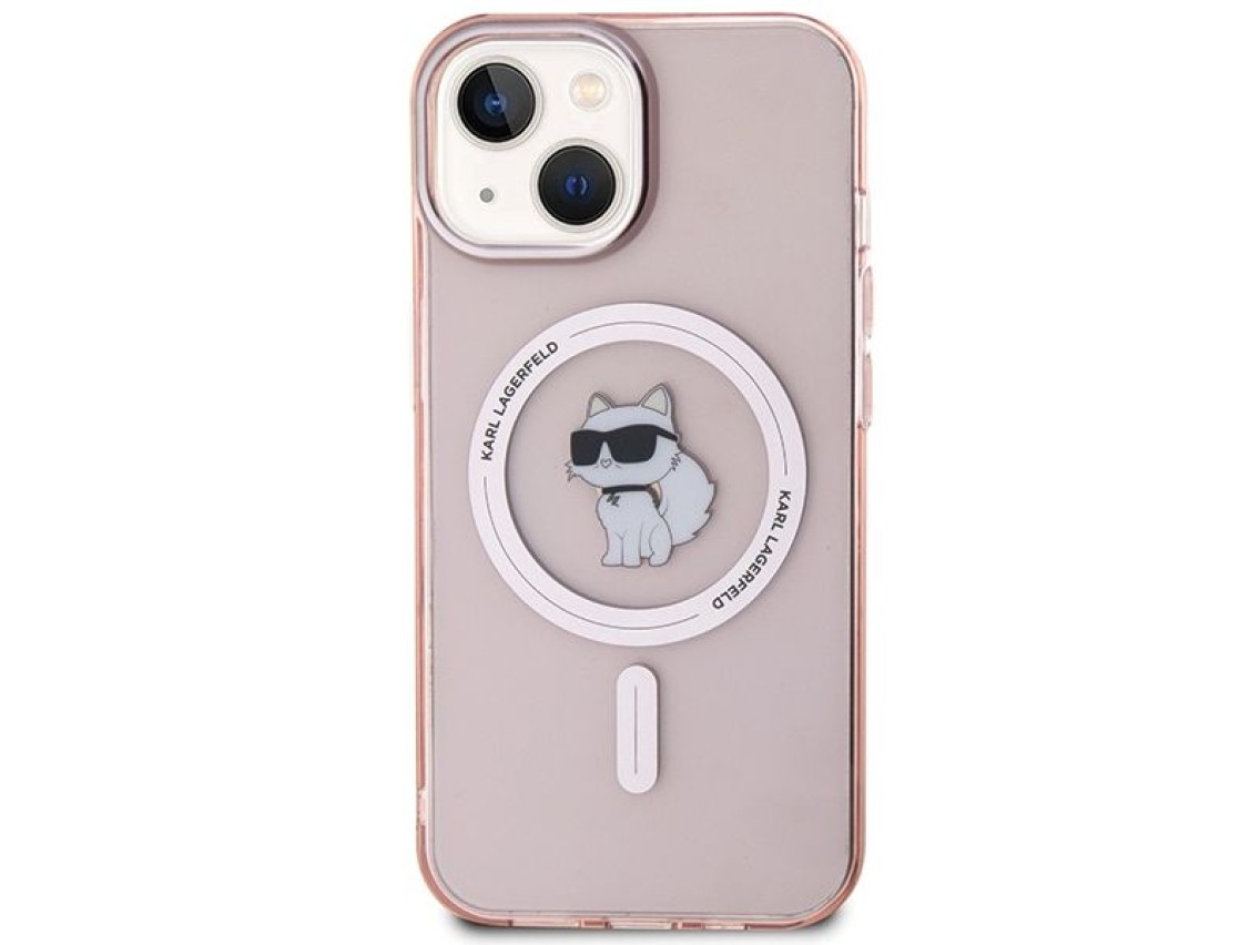 Funda Karl Lagerfeld IML Choupette MagSafe para iPhone 15 - rosa