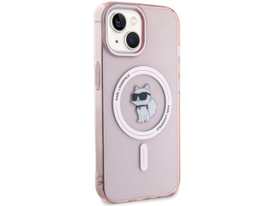 Capa Karl Lagerfeld IML Choupette MagSafe para iPhone 15 - rosa Capa Karl Lagerfeld IML Choupette MagSafe para iPhone 15 - rosa