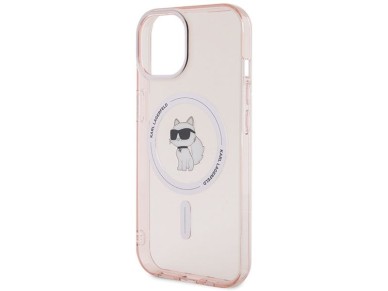 Capa Karl Lagerfeld IML Choupette MagSafe para iPhone 15 - rosa Capa Karl Lagerfeld IML Choupette MagSafe para iPhone 15 - rosa