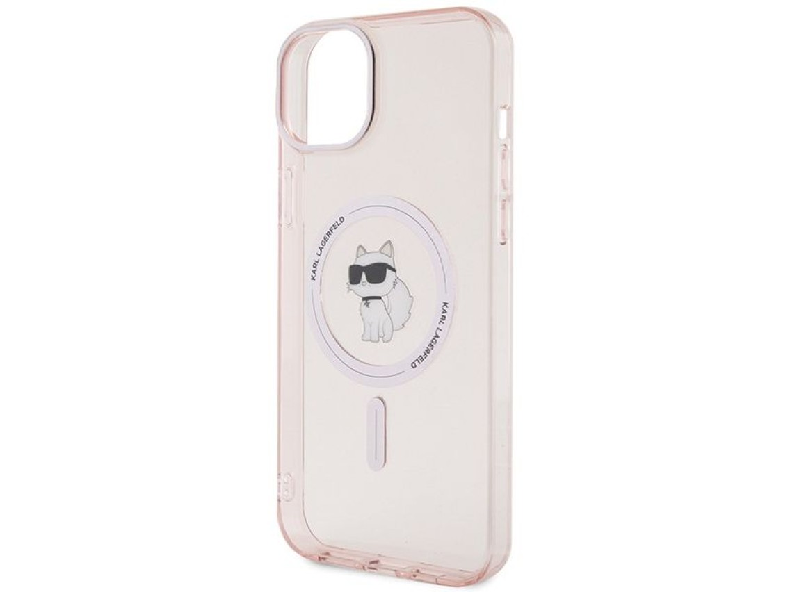 Capa Karl Lagerfeld IML Choupette MagSafe para iPhone 15 Plus - rosa