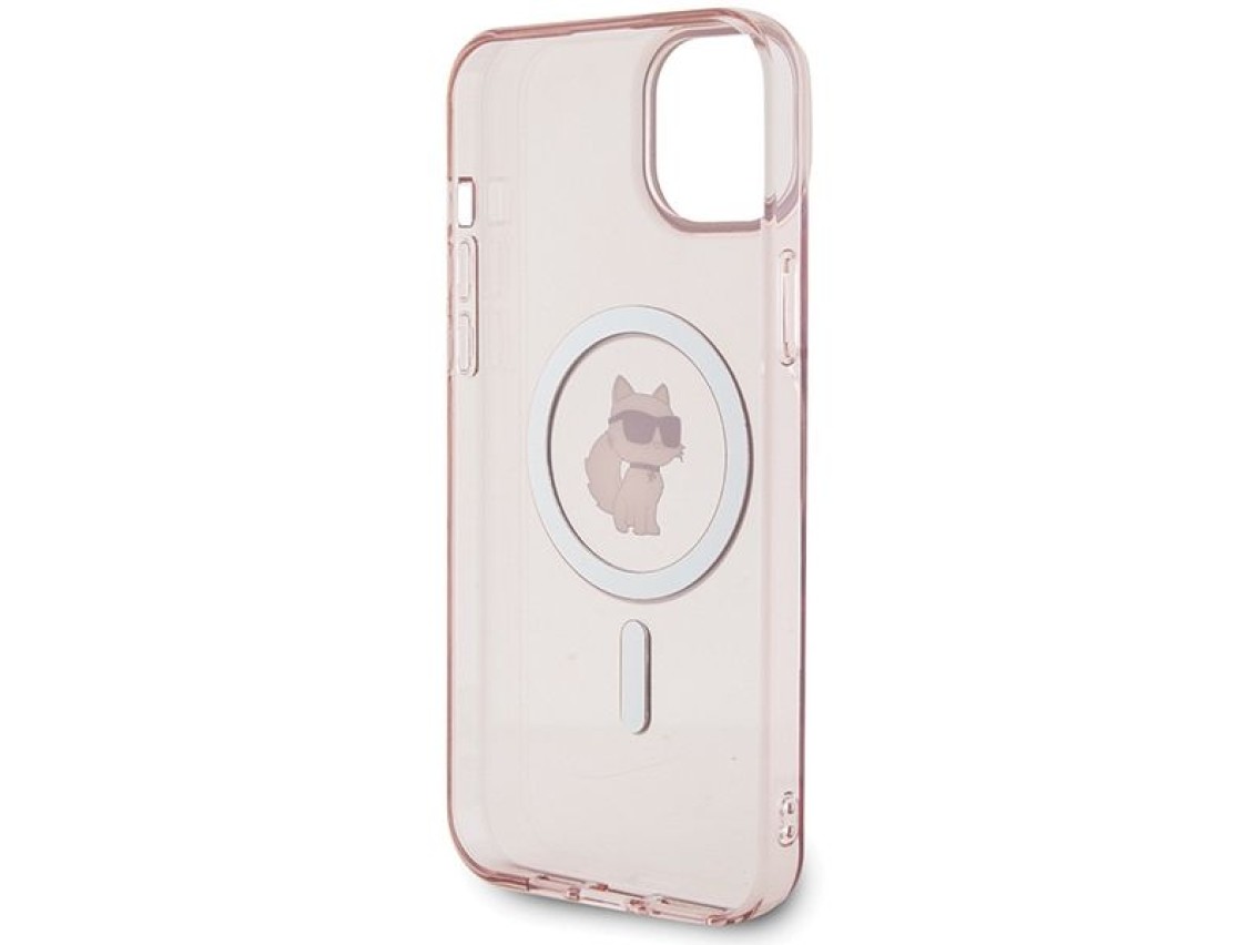 Capa Karl Lagerfeld IML Choupette MagSafe para iPhone 15 Plus - rosa