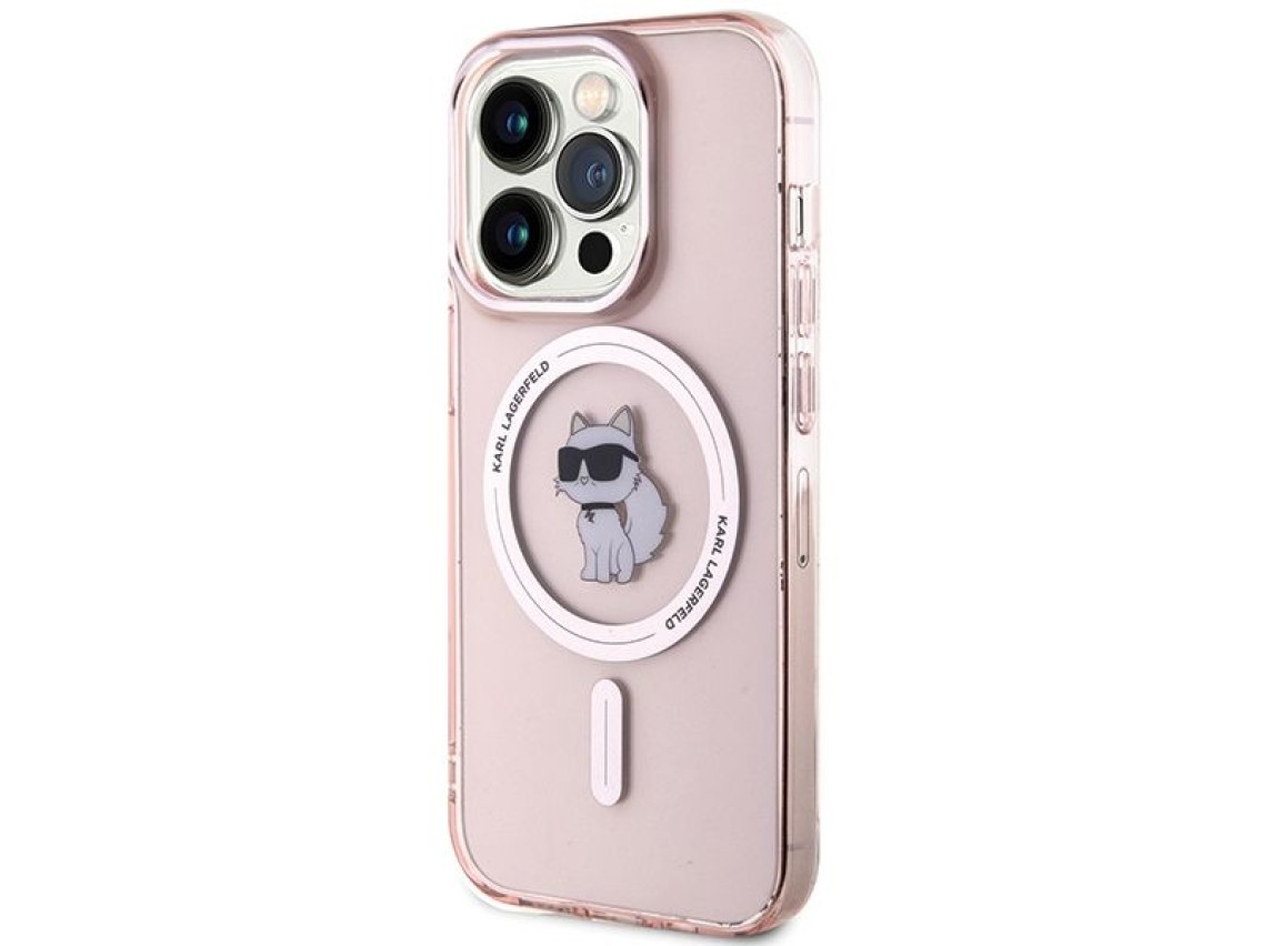 Karl Lagerfeld IML Choupette MagSafe case for iPhone 15 Pro - pink