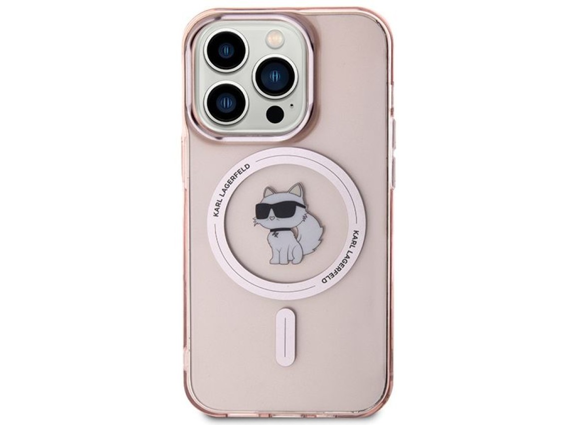 Karl Lagerfeld IML Choupette MagSafe case for iPhone 15 Pro - pink