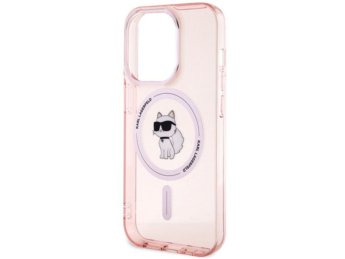 Karl Lagerfeld IML Choupette MagSafe case for iPhone 15 Pro - pink